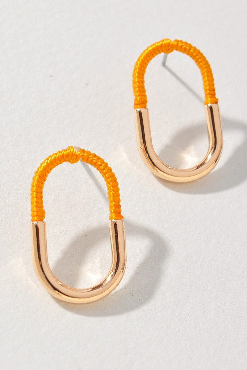 Thread Metal Stud Earrings