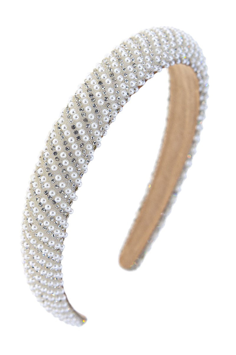 Pearl Crystal Stripe Headband