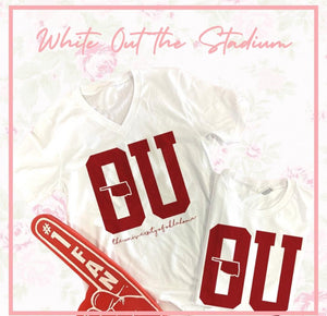 CJ OU White Stadium Comfort Colors Graphic Tee