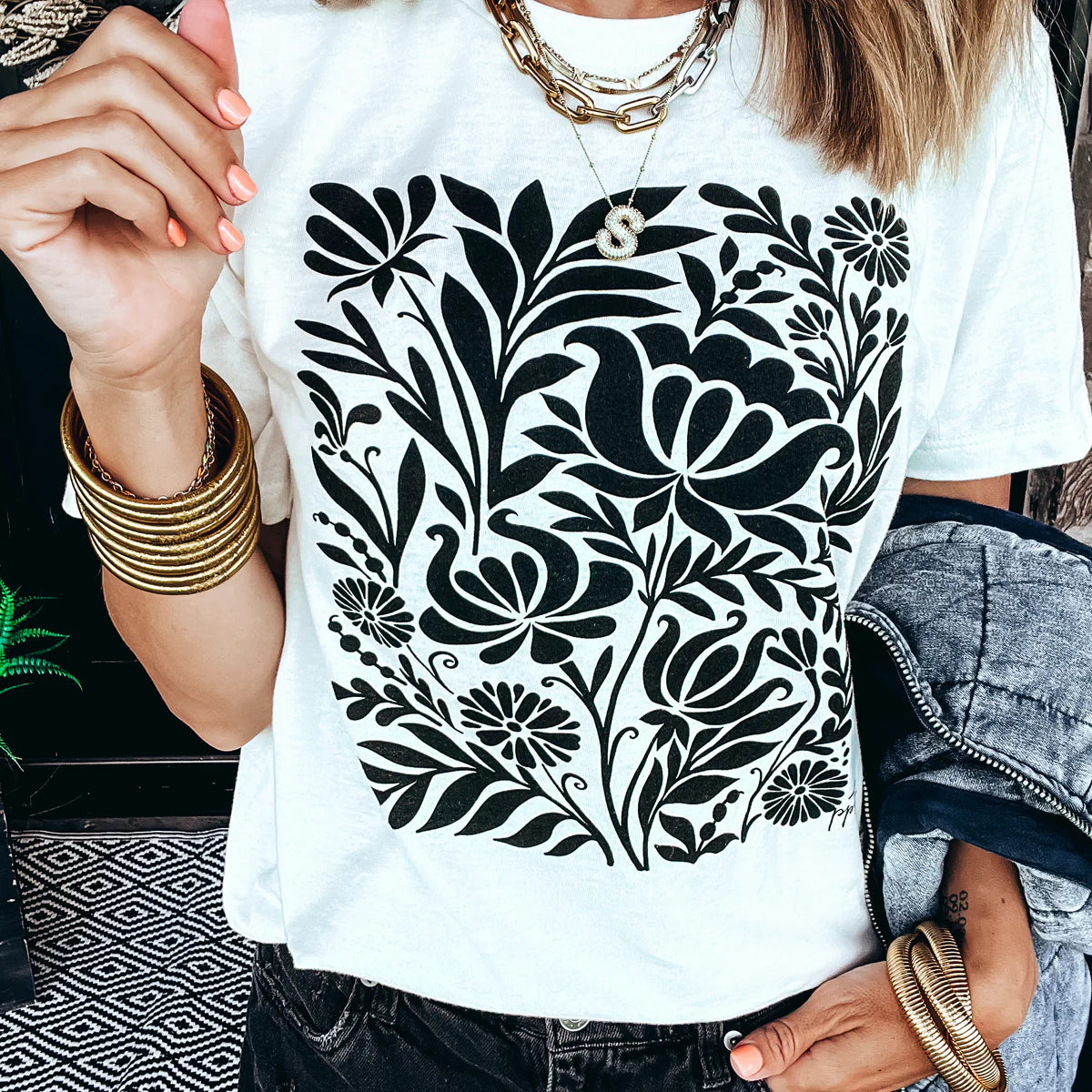 Black Bouquet Graphic Tee