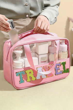 Travel Chenille Letter Clear Bag