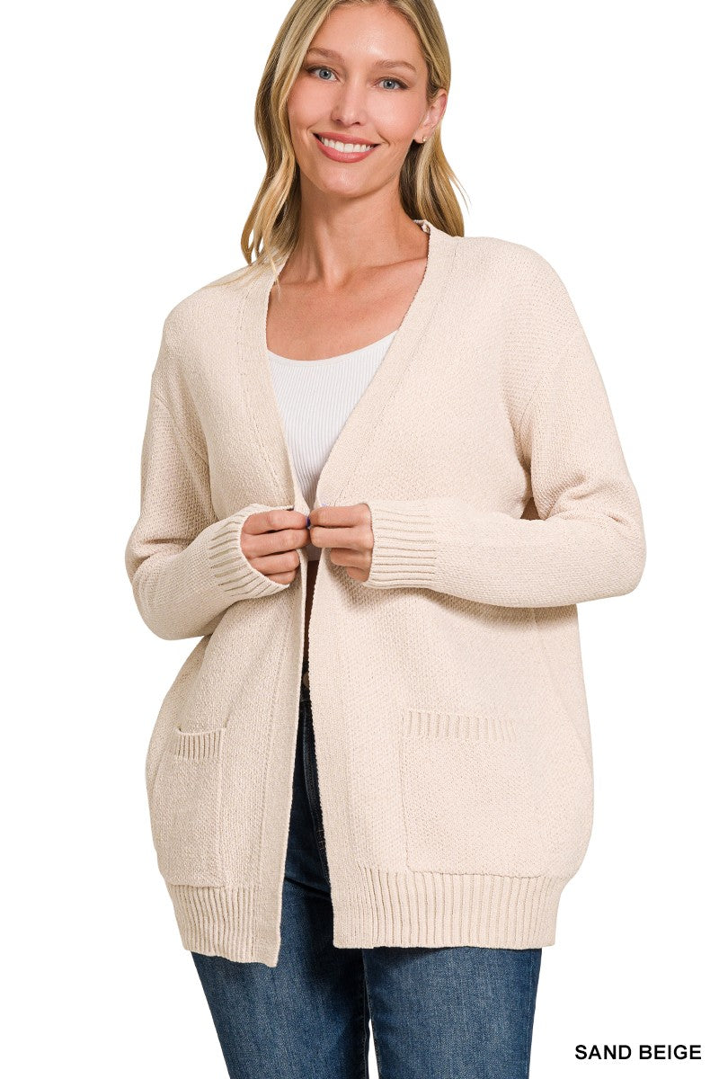 Zenana Melange Sweater Cardigan