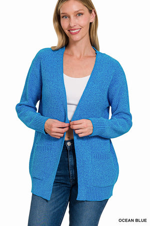 Zenana Melange Sweater Cardigan