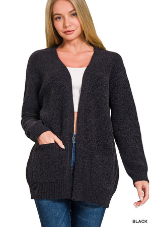 Zenana Melange Sweater Cardigan