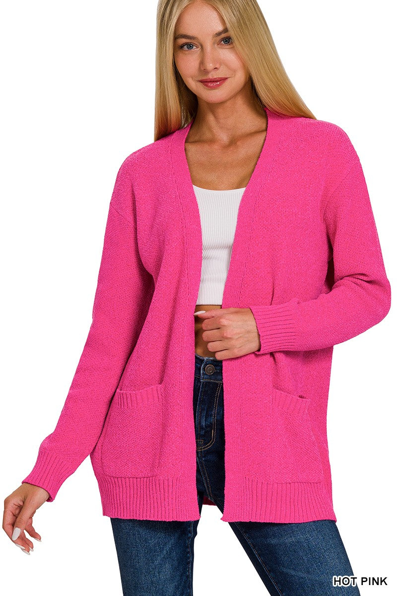 Zenana Melange Sweater Cardigan