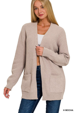 Zenana Melange Sweater Cardigan