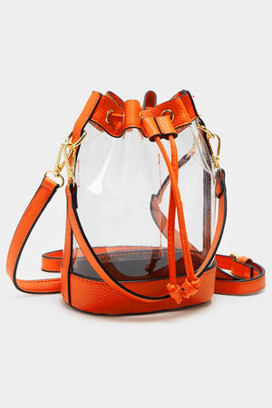 Game Day Clear Faux Leather Bucket Bag