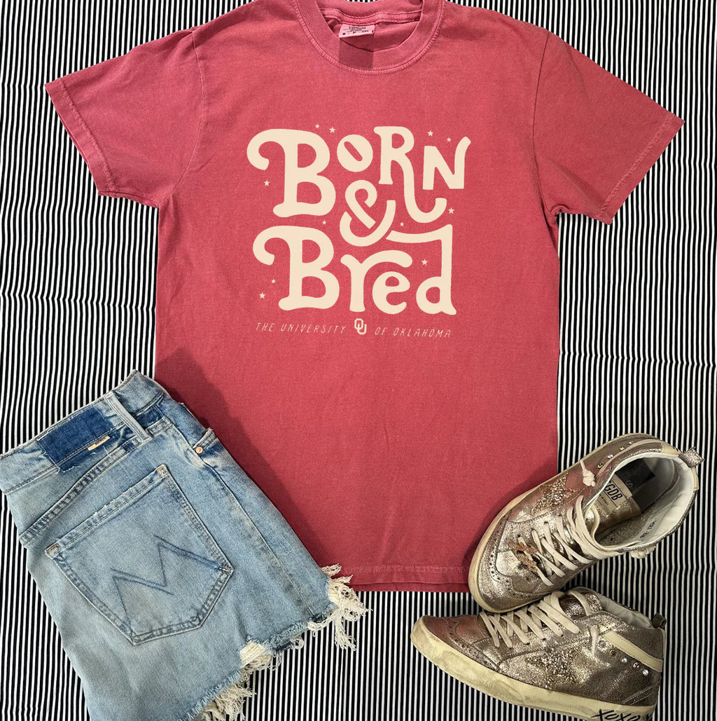 OU Born & Bred Comfort Colors Graphic Tee by Calamity Jane's Apparel