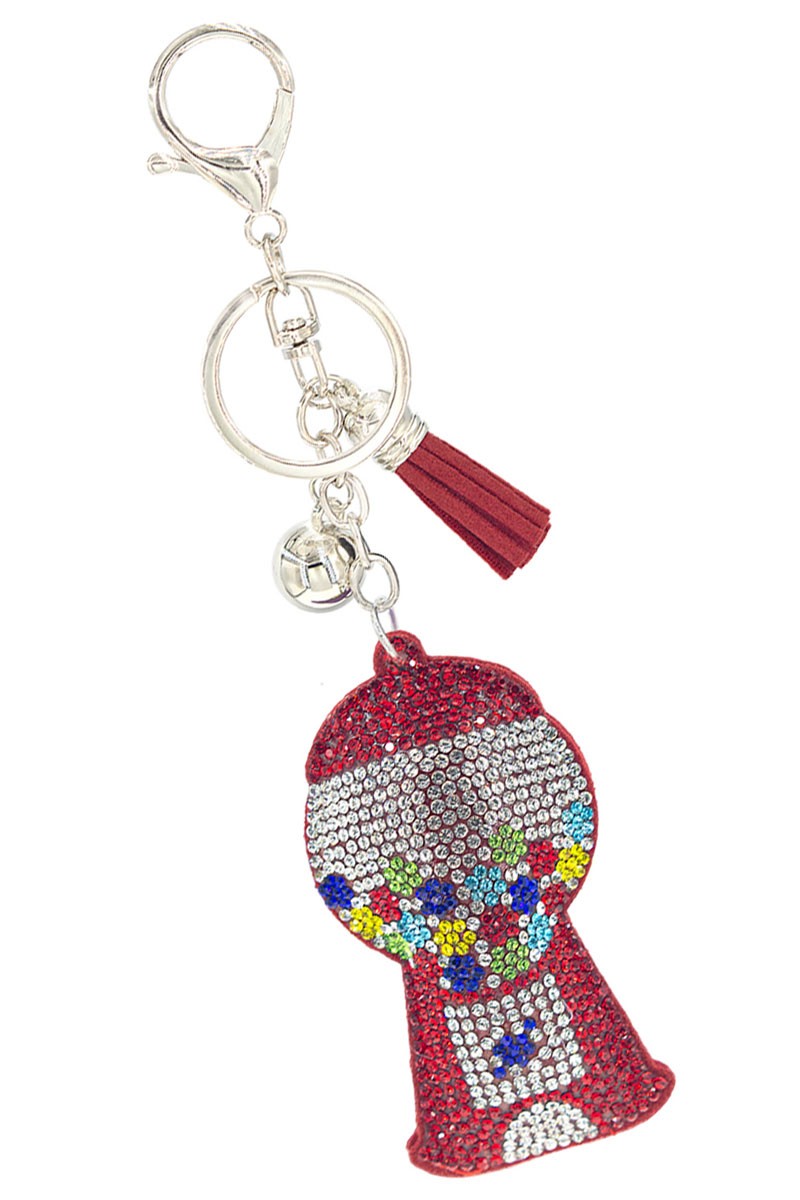 Puff Rhinestone Keychain