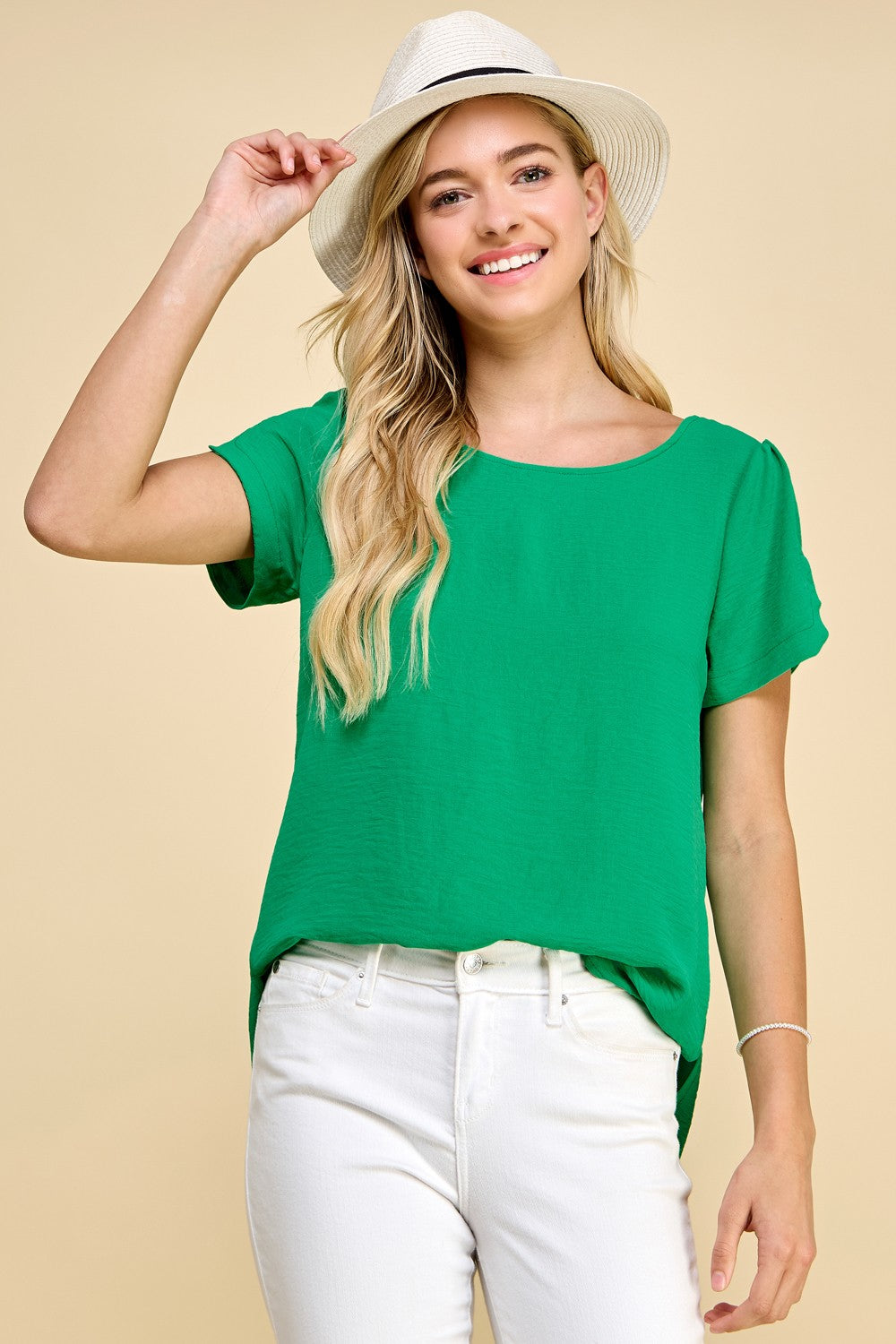 Ava Solid Detail Sleeve Top