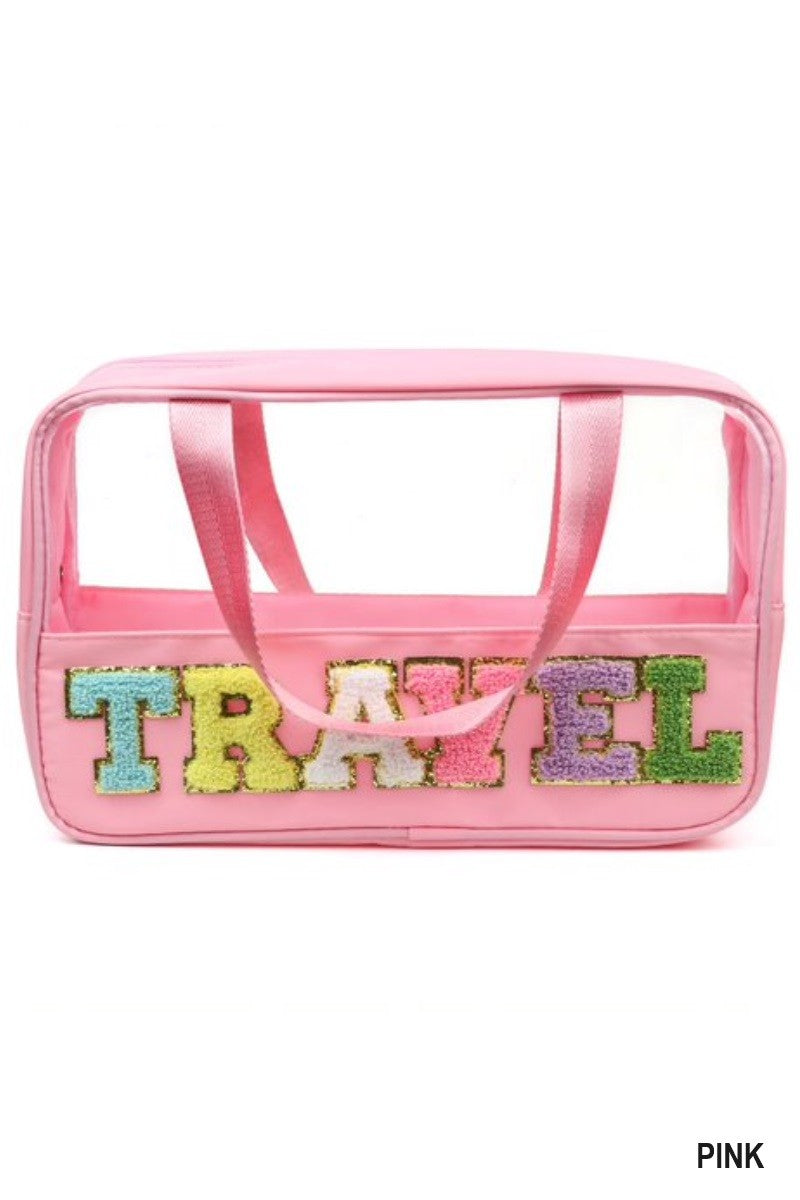 Travel Chenille Letter Clear Bag