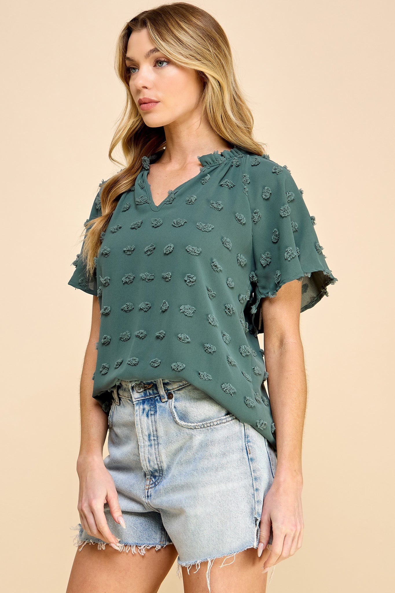 Sassy Swiss Dot Textured Top