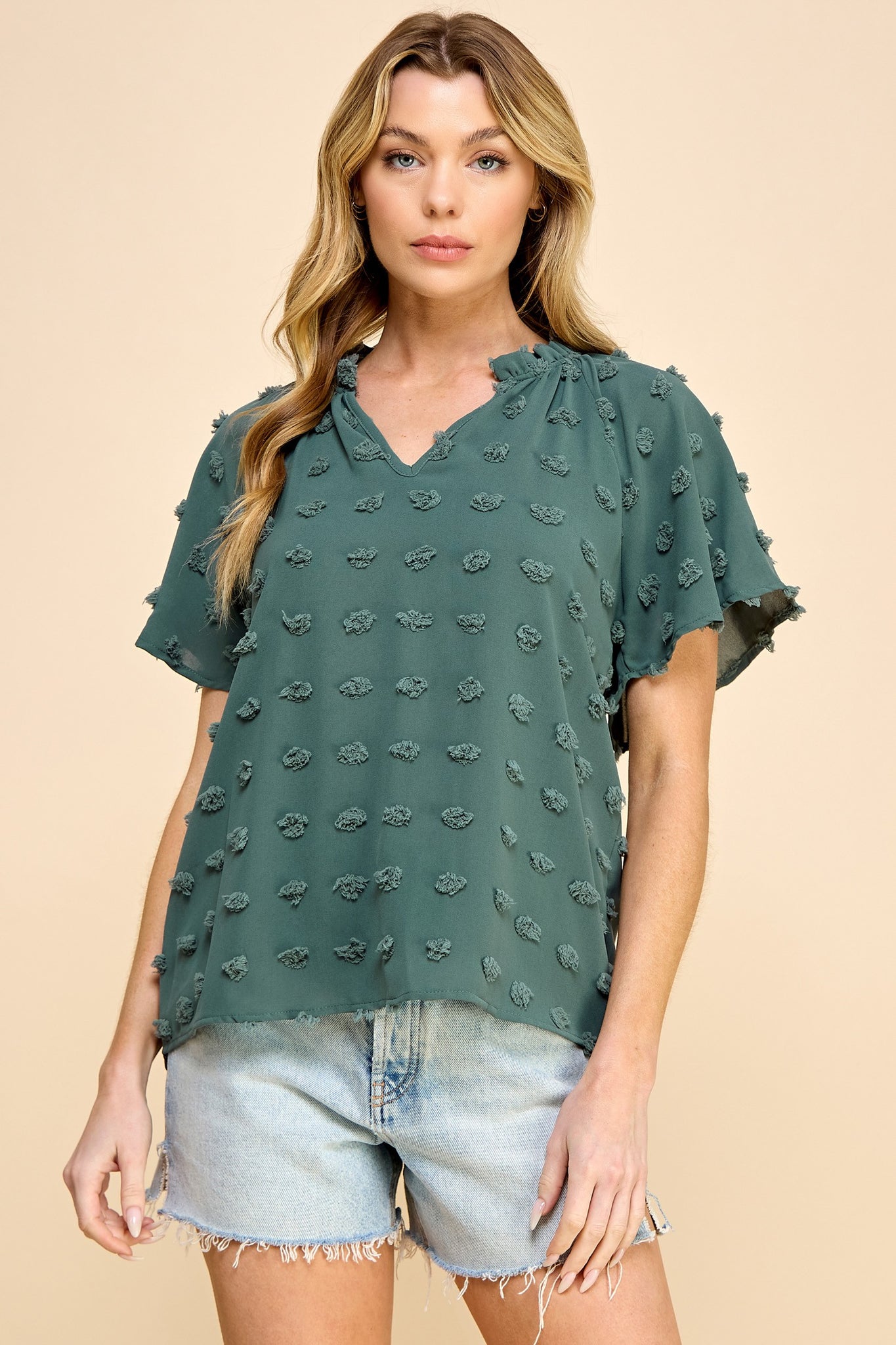 Sassy Swiss Dot Textured Top