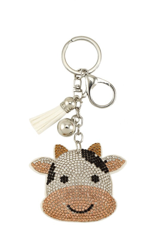 Puff Rhinestone Keychain