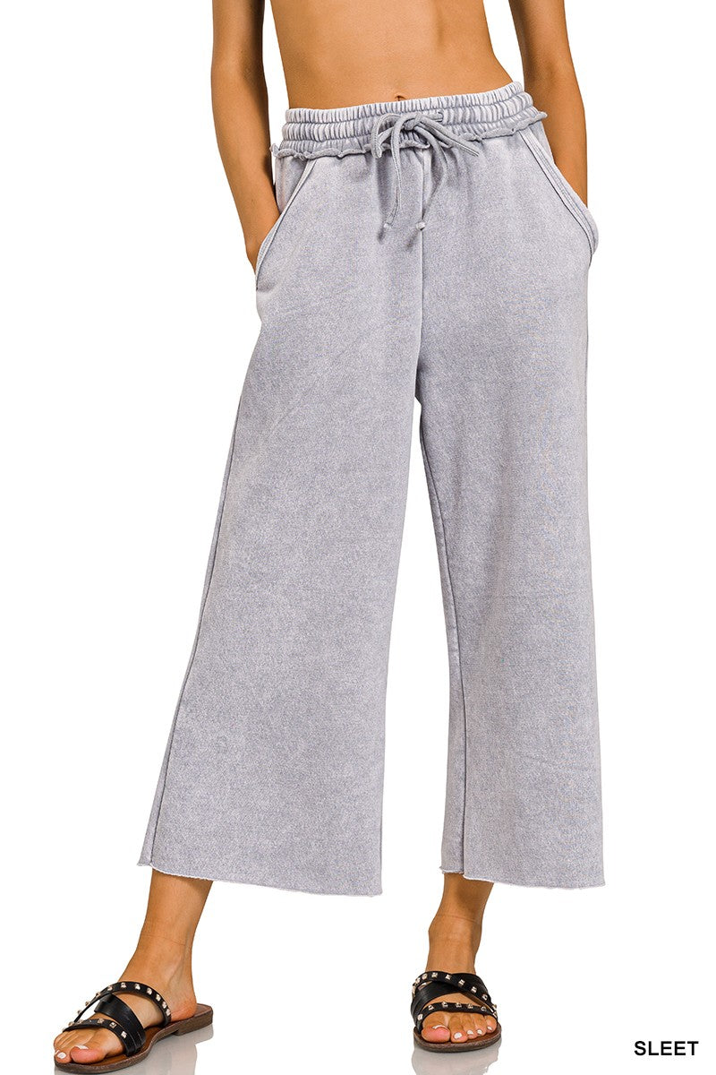 Acid Wash Palazzo Pants