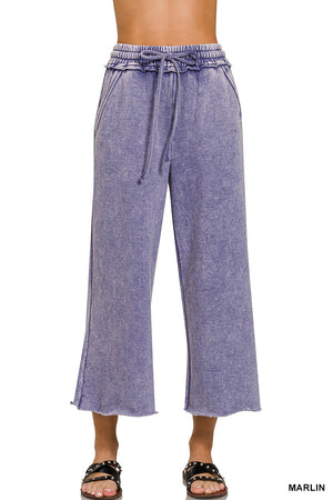 Acid Wash Palazzo Pants