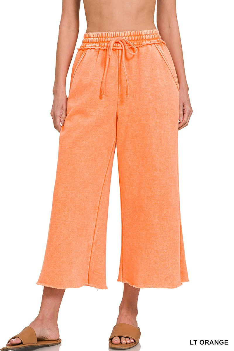 Acid Wash Palazzo Pants