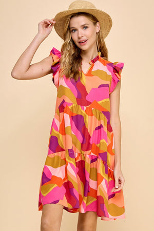 Vanna Abstract Print Dress