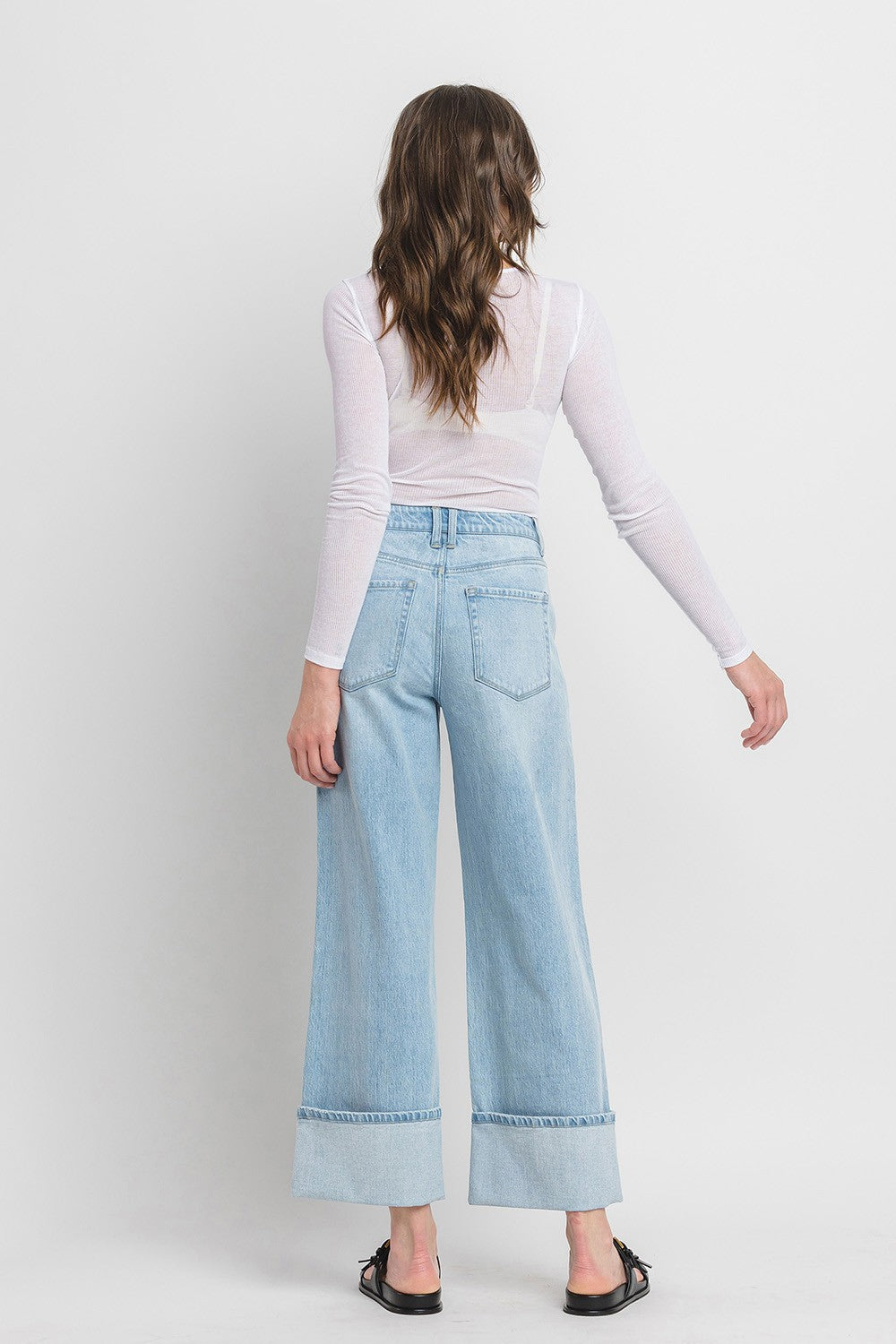 **Coming Soon**Super High Rise Cuffed Wide Denim