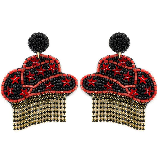 Cowgirl Fringe Game Day Earrings