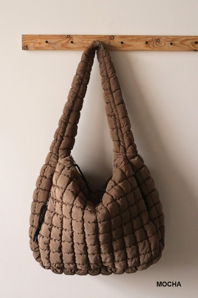 Oversized Quilted Carryall Crossbody Bag