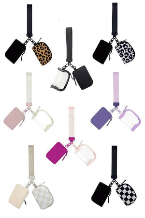 Dual Pouch Keychain Wristlet Keychain Wallet