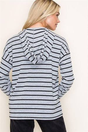 Striped Hoodie Top