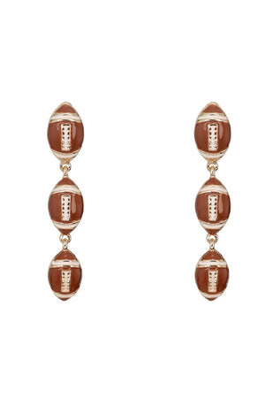 Triple Dangle Football Earrings