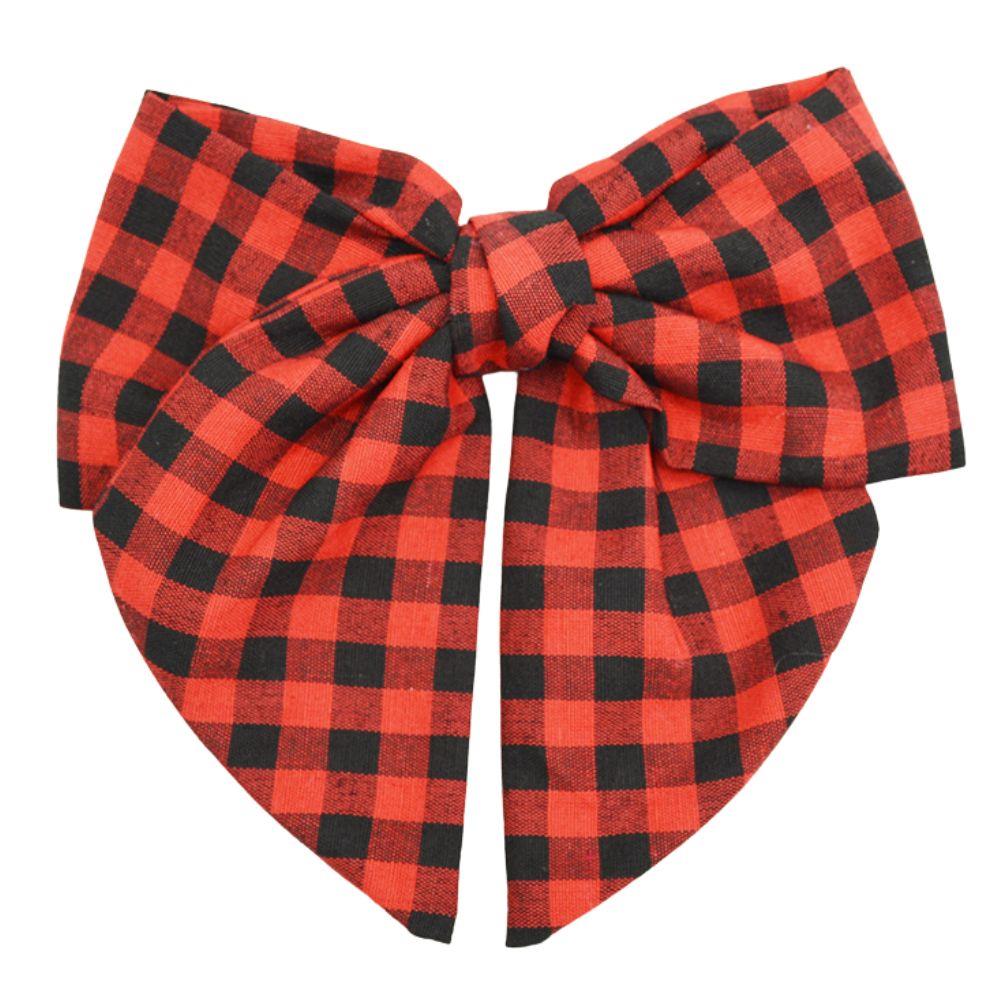 Checkered Ribbon Hair Bow