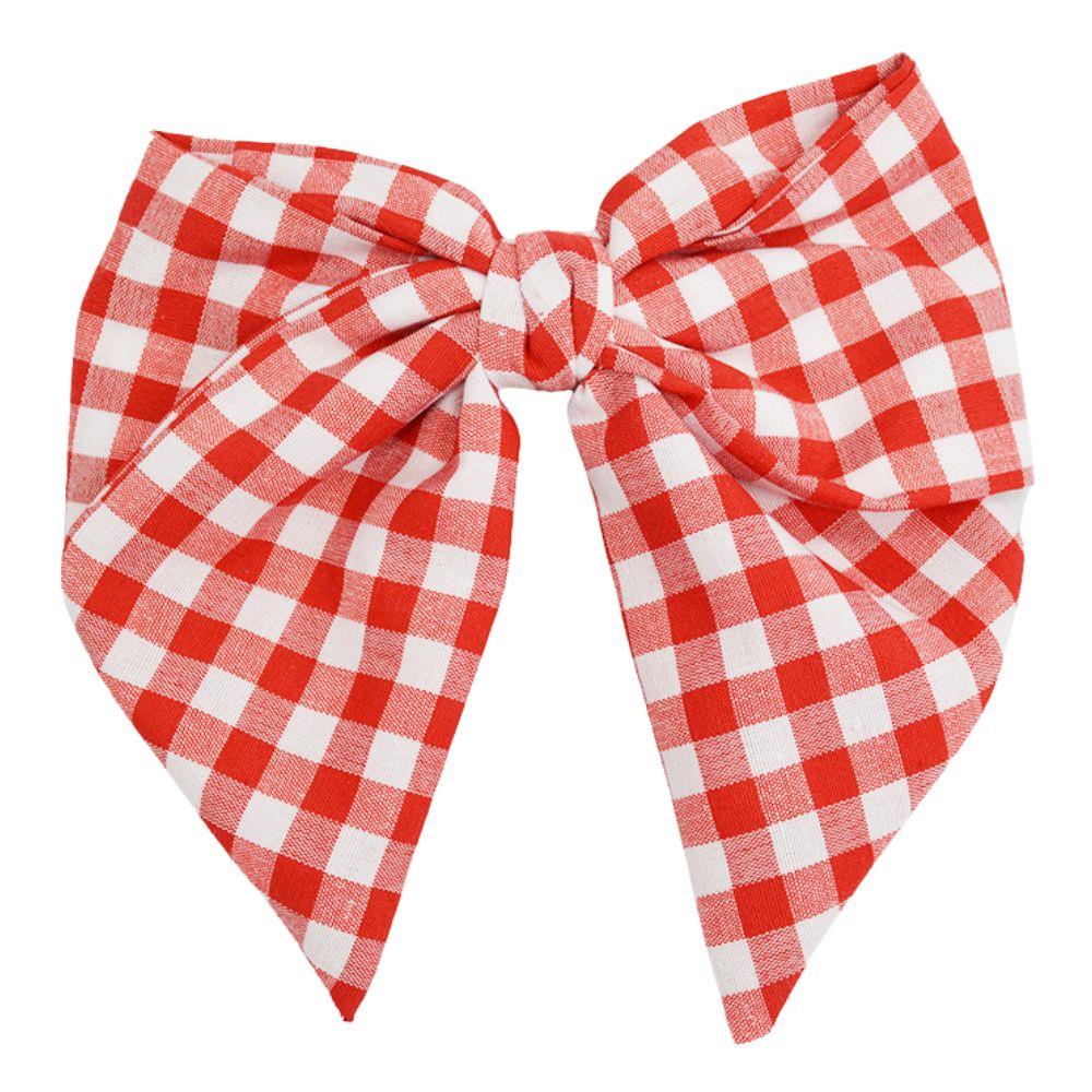 Checkered Ribbon Hair Bow