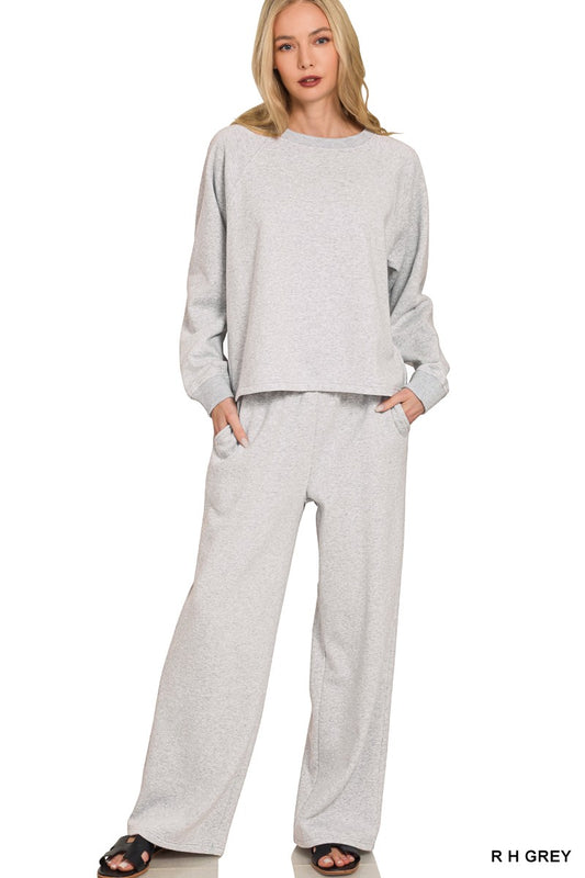 Zenana Fleece Pullover & Sweatpants Set