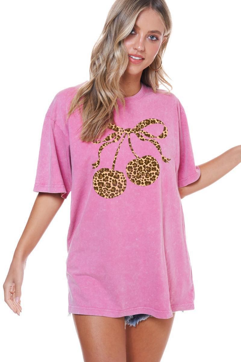 Leopard Cherry Vintage Graphic Tee