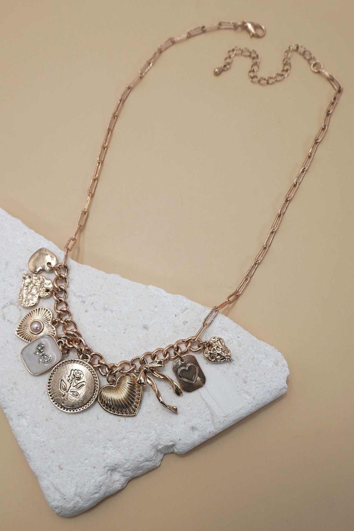 Pearl Heart Charm Necklace