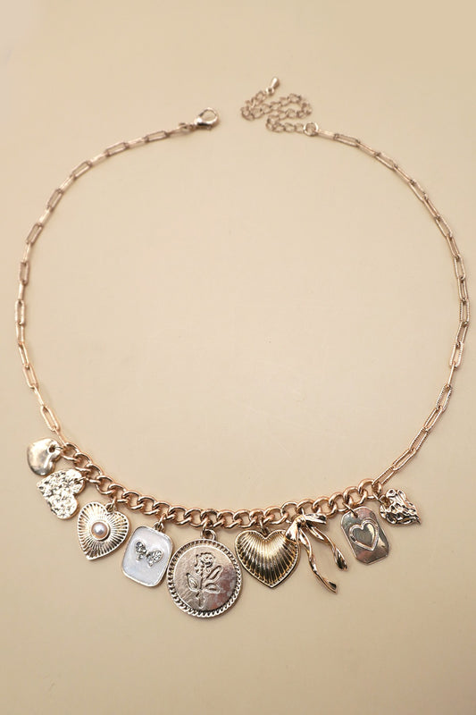 Pearl Heart Charm Necklace