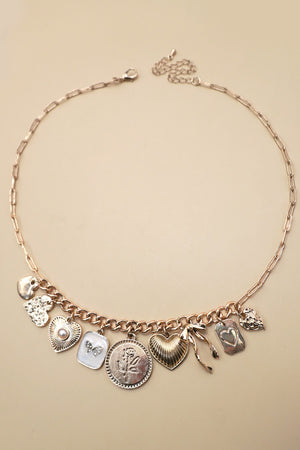 Pearl Heart Charm Necklace
