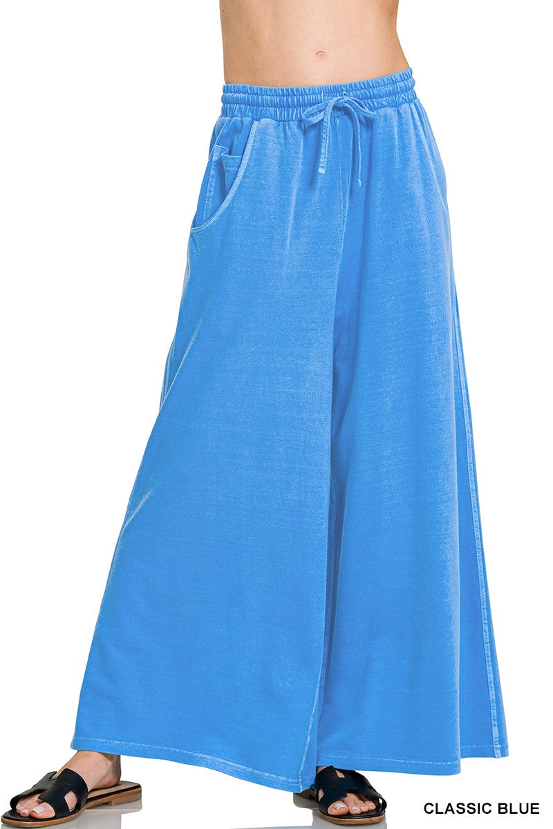 Zenana Frech Terry Enzyme Washed Pants