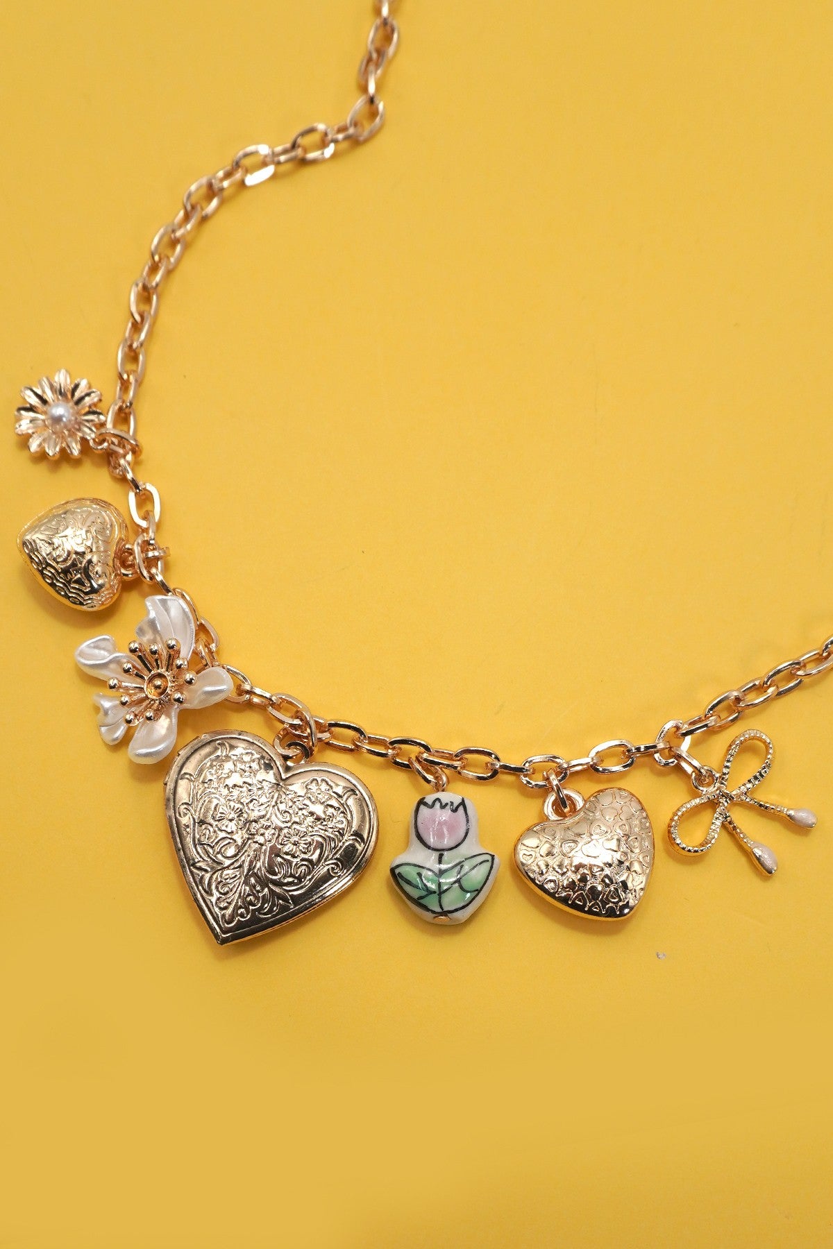 Porcelain Flower Charm Necklace
