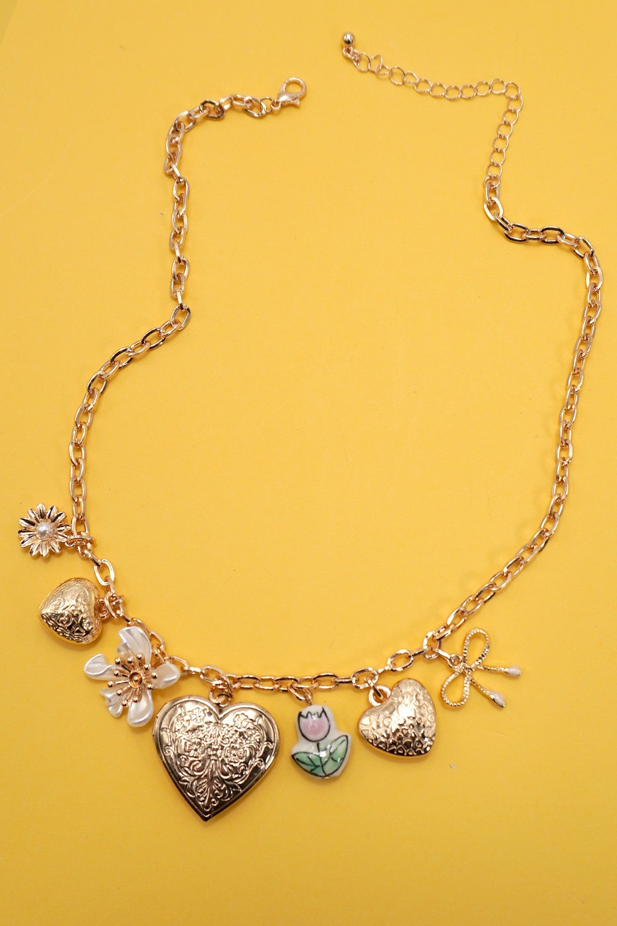 Porcelain Flower Charm Necklace