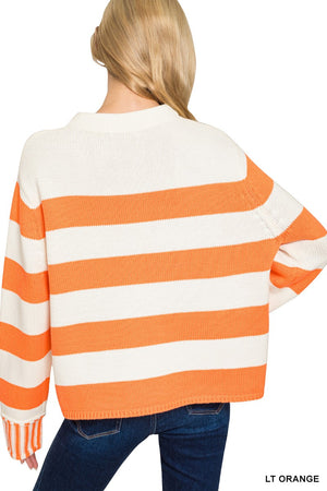 Zenana Multi Stripe Sweater