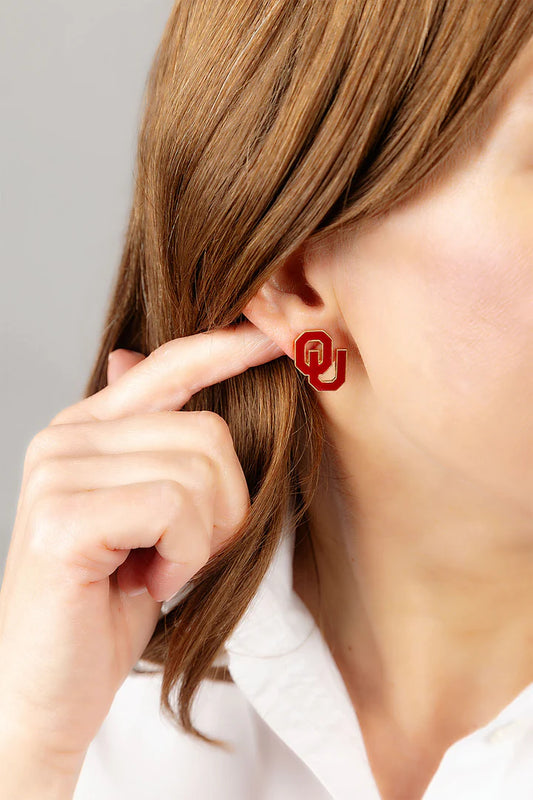 Oklahoma Sooners Enamel Stud Earrings by Canvas Style