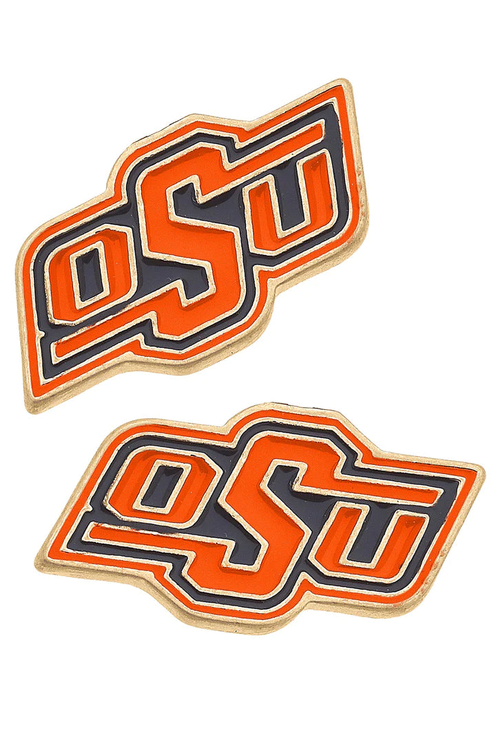 Oklahoma State Cowboys Enamel Stud Earrings by Canvas Style