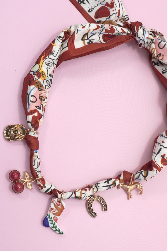 Giddy Up Scarf Charm Necklace