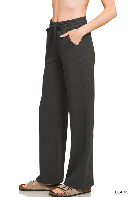 Zenana Scuba Drawstring Pocket Pants
