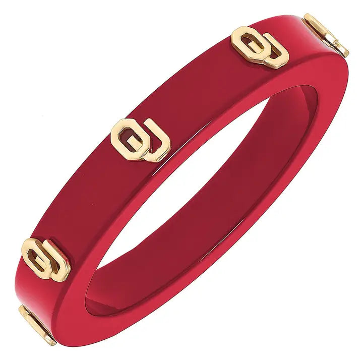 Oklahoma Sooners Resin Logo Bangle in Crimson