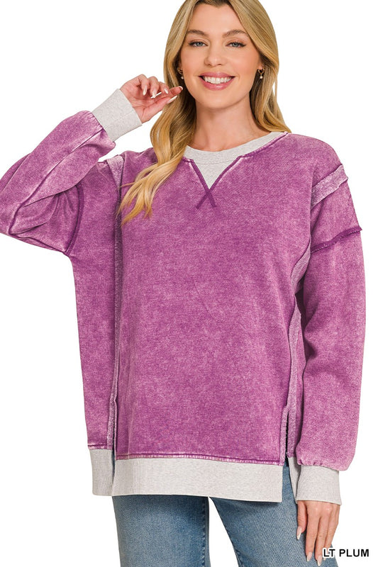 Zenana Two Tone Crewneck Top