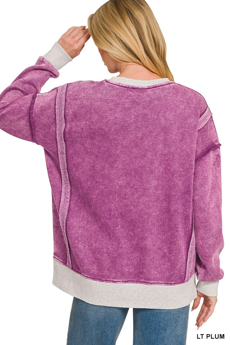 Zenana Two Tone Crewneck Top