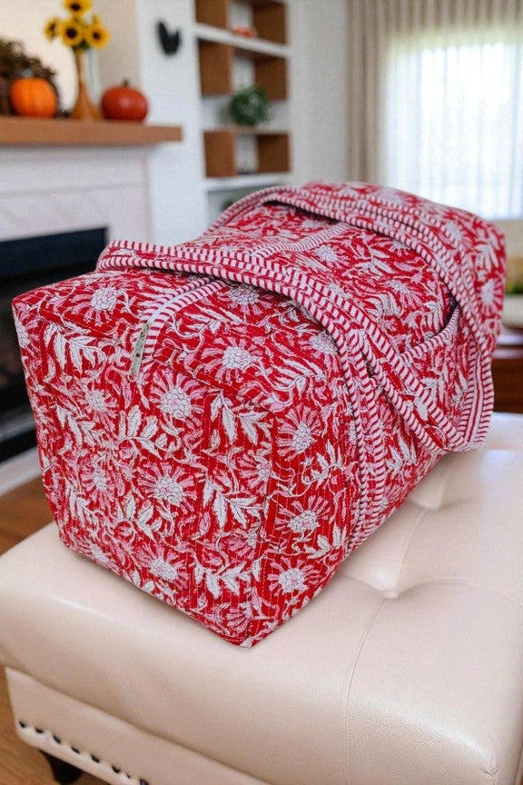 Hampton Red Floral Duffle Bag