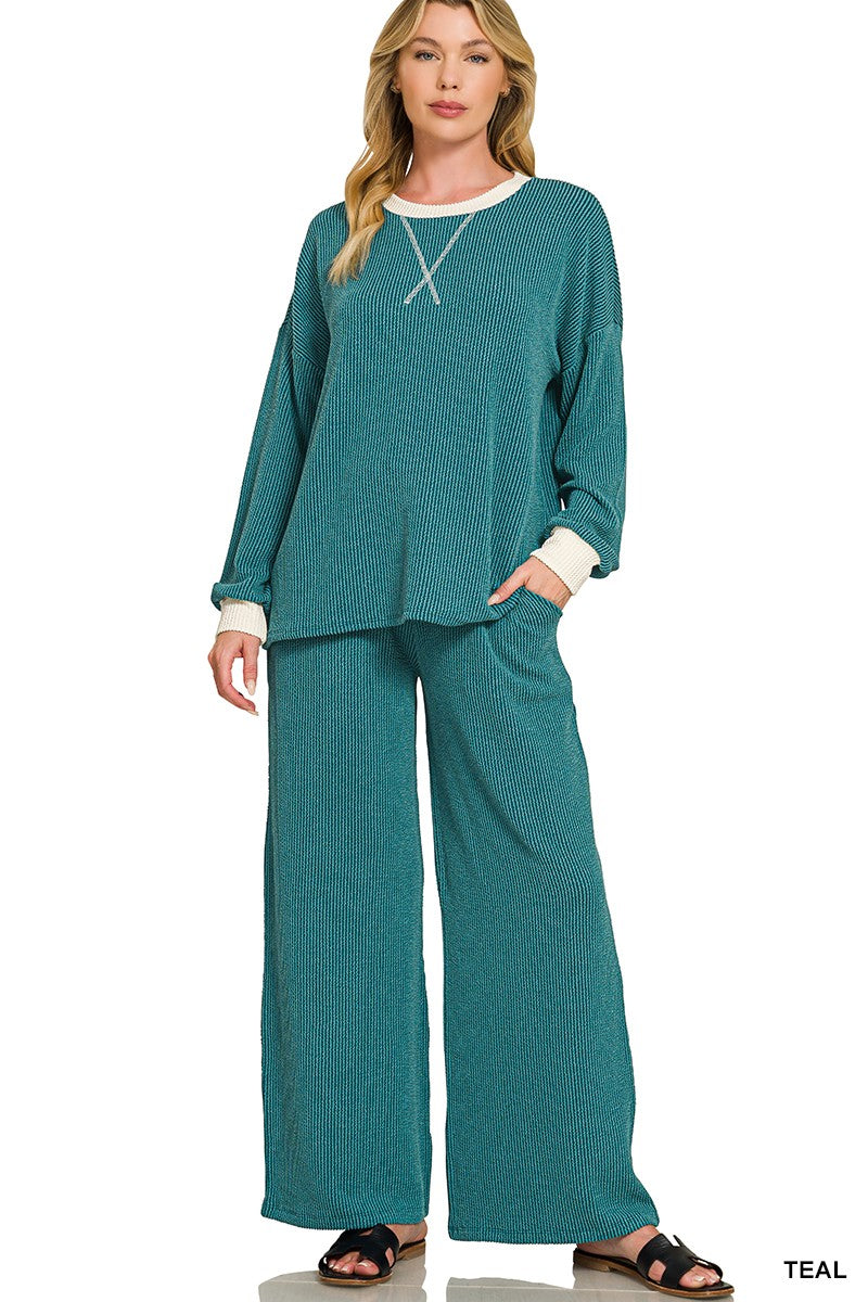Zenana Raised Rib Trim Set