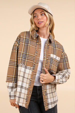 Mixed Plaid Oversized Shacket