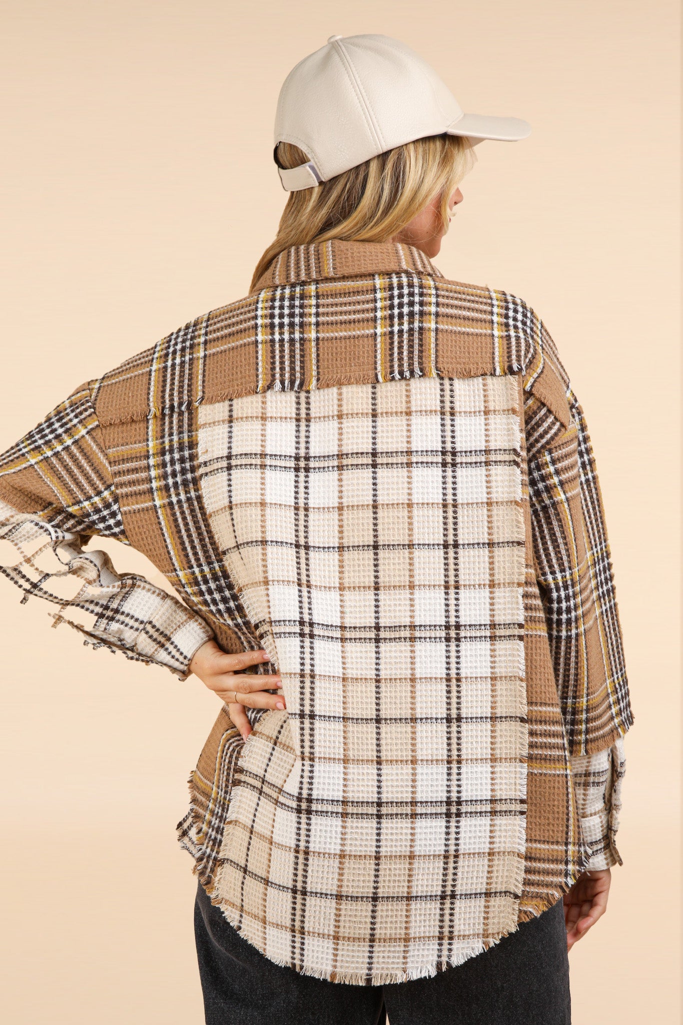 Mixed Plaid Oversized Shacket